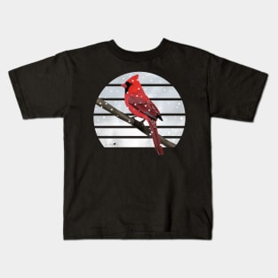 Cardinal Winter Snow Bird Watching Birding Ornithologist Gift Kids T-Shirt